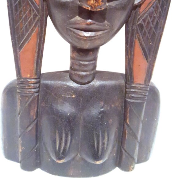 Vintage African Wood Statue, Collectible African Art, African Home Decor - Picture 5 of 15